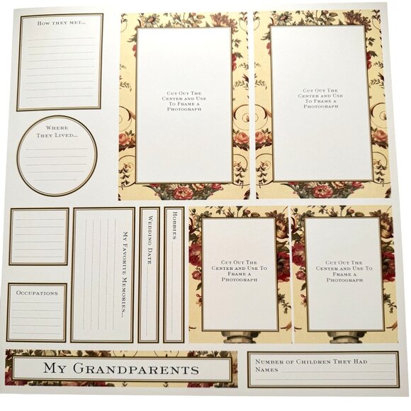 Anna Griffin 2003 Family Tree Album 12 Pages Only 12x12 Cut Aparts Frames RARE - Picture 15 of 15